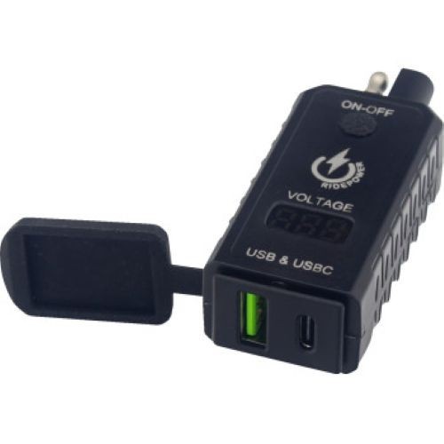 RPSAEUSBUSBCADP RidePower SAE to USB-C/USB Adapter Digital Voltage Indicator