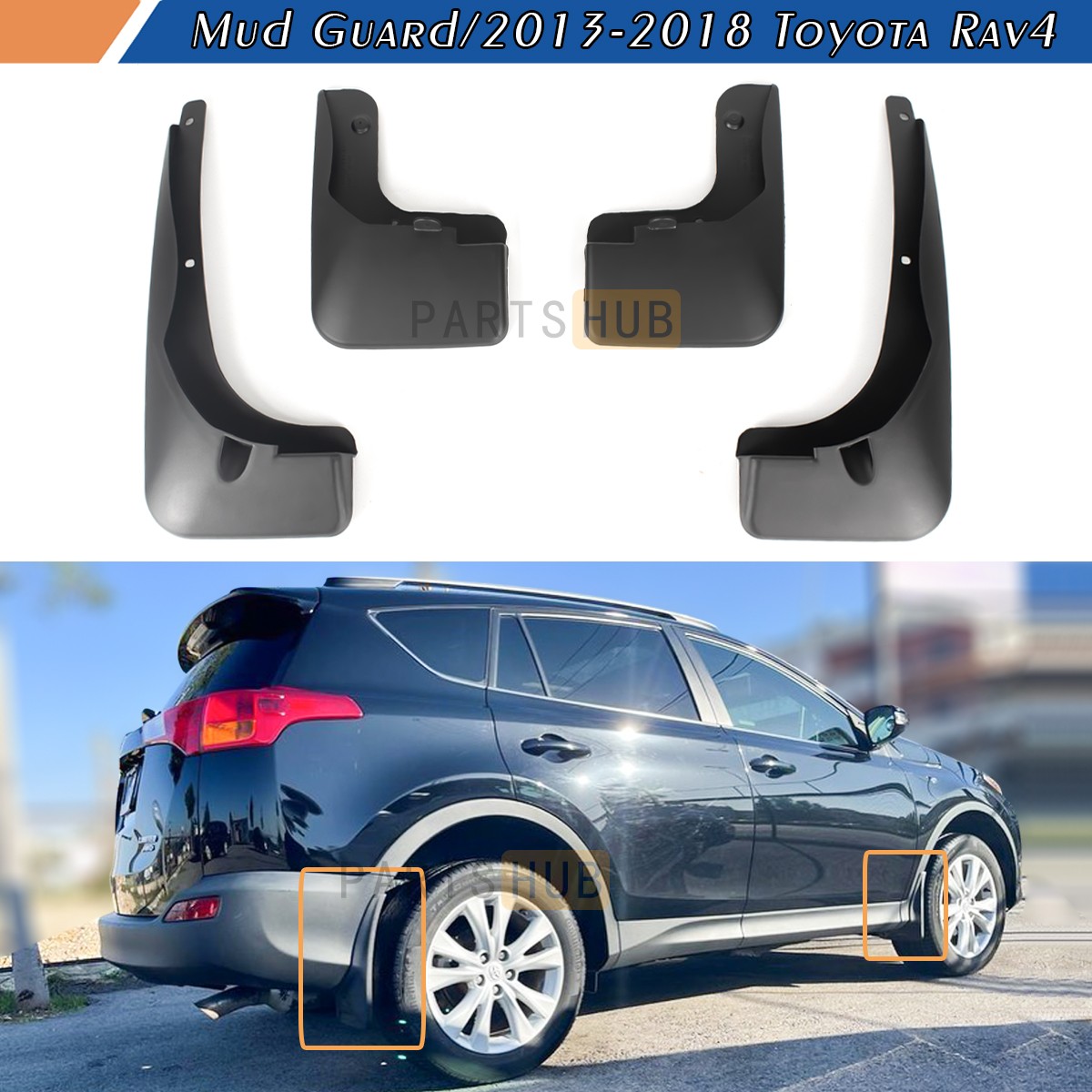 For 2013-2018 Toyota Rav4 Front & Rear Mud Flaps Guards Splash Flares 4 Pieces
