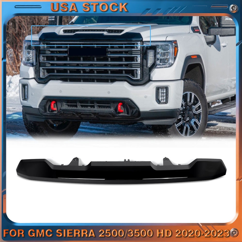 For 2020-23 GMC Sierra 2500HD 3500HD Gloss Black Front Grille Hood Molding Trim