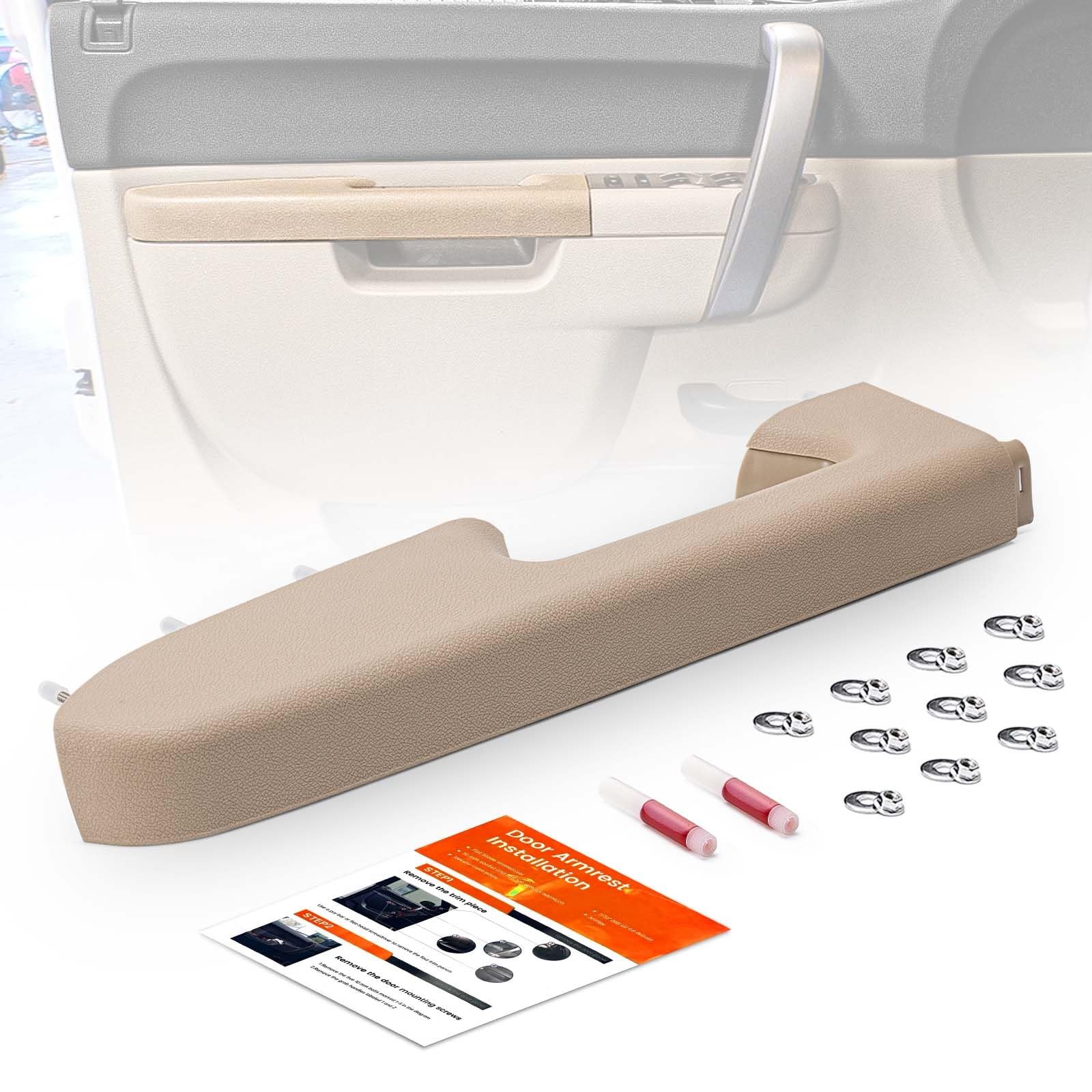22818467 Front Left Driver Side Door Panel Armrest, Interior Handle, Tan