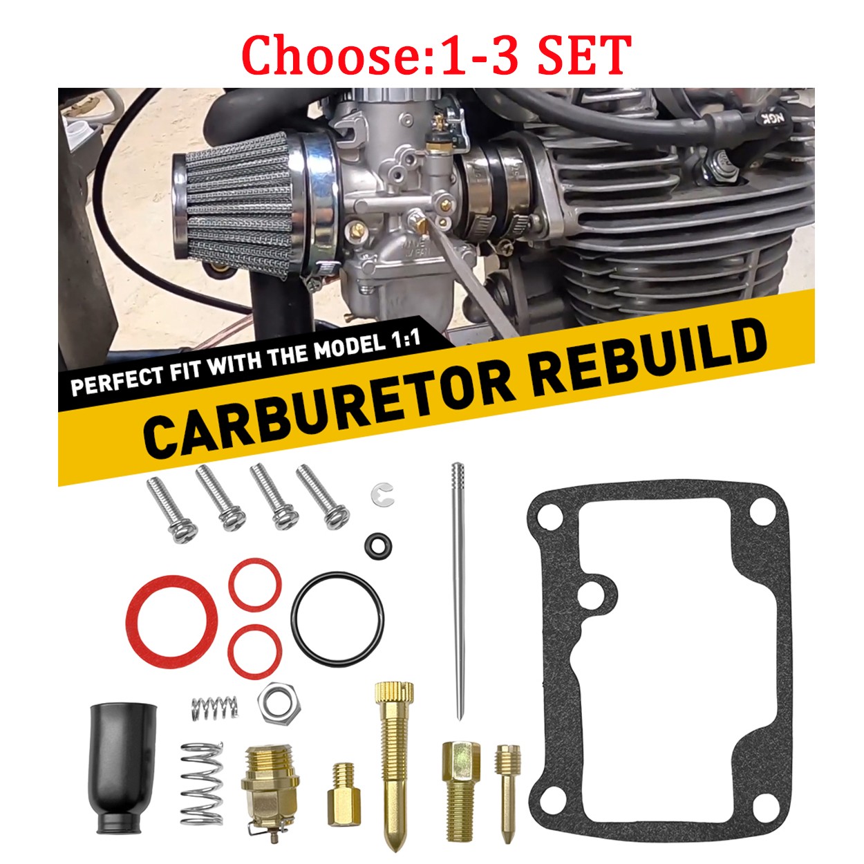 Carburetor Rebuild Gasket Repair Kit Fits Mikuni VM32 VM34 Round Slide 1-3X