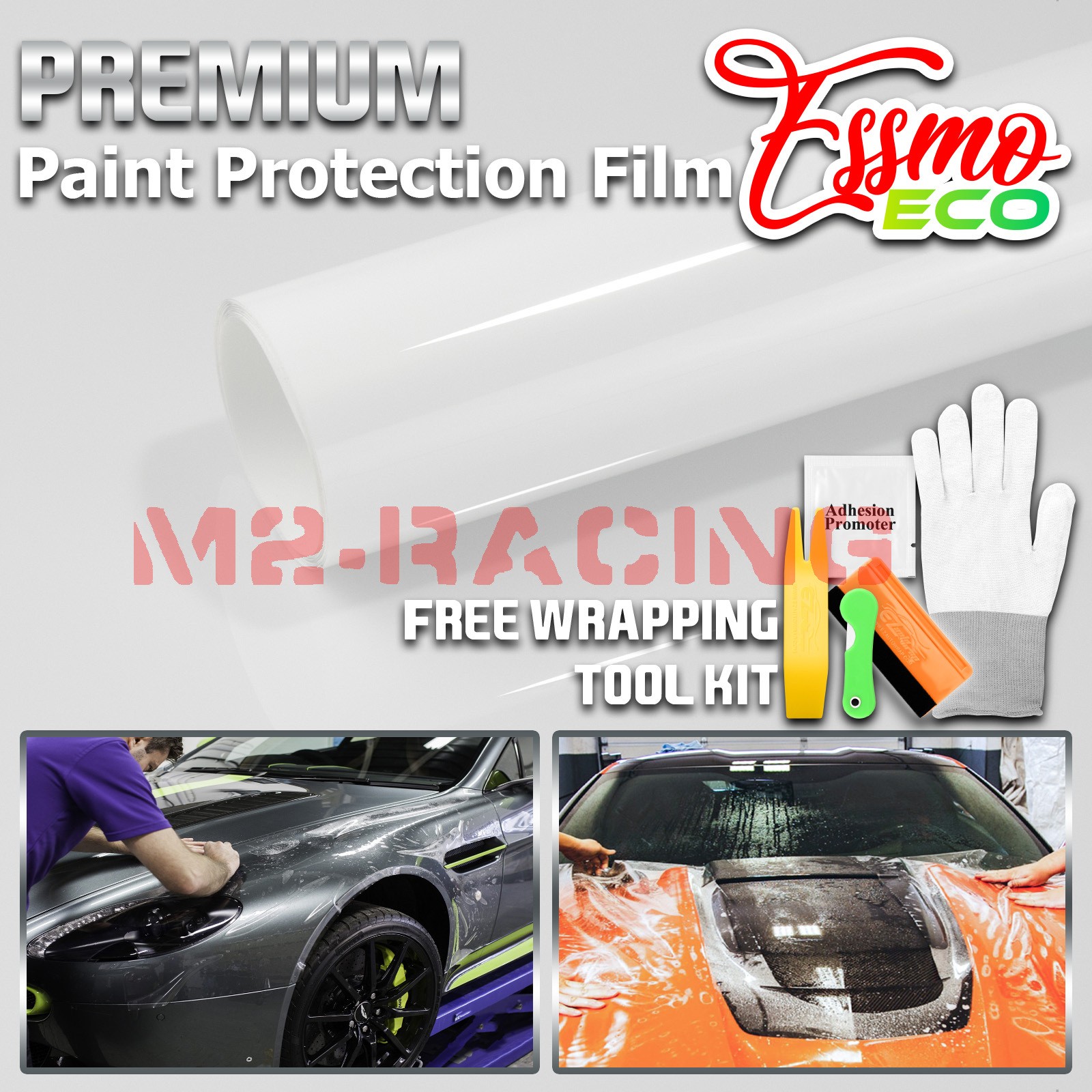 PPF ECO Clear Gloss Paint Protection Film Invisible Scratches Shield 7.5mil Bra PPF ECO Clear Gloss Paint Protection Film Invisible Scratches Shield 7.5mil Bra