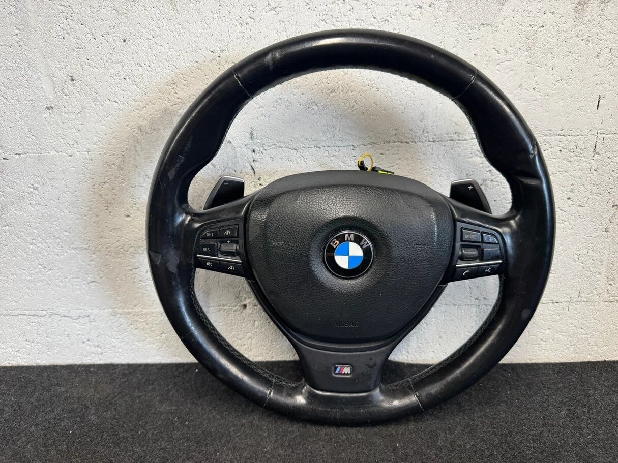 10-15 BMW 7 Series 750I F01 F02 Steering Wheel Black LEATHER W/ Shifters HEATED 10-15 BMW 7 Series 750I F01 F02 Steering Wheel Black LEATHER W/ Shifters HEATED