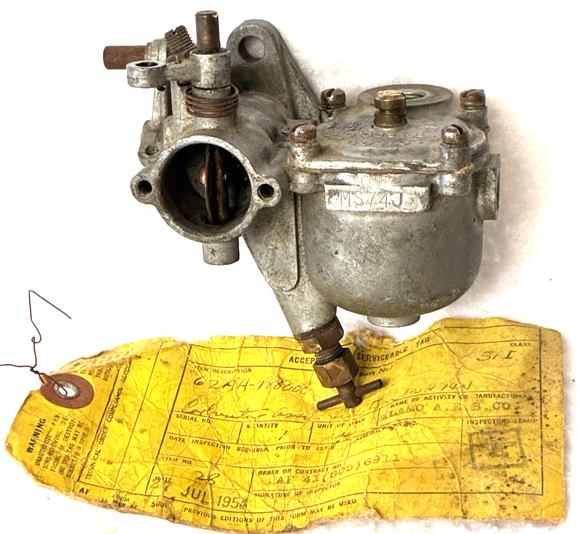 VINTAGE TILLOTSON CARBURETOR,1 BARREL,MS74J,62AA-188000,SIDE DRAFT,LAUSON?AUSTIN VINTAGE TILLOTSON CARBURETOR,1 BARREL,MS74J,62AA-188000,SIDE DRAFT,LAUSON?AUSTIN