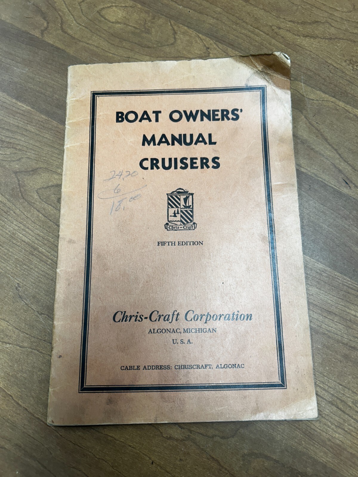 Vtg. Chris Craft Owners\' Manual for Cruisers 5th Edition Vtg. Chris Craft Owners\' Manual for Cruisers 5th Edition