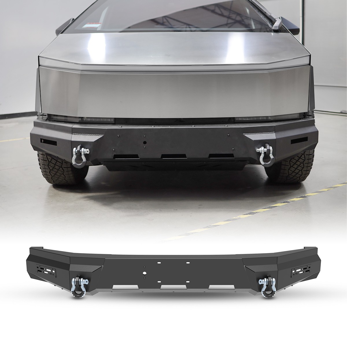 New Full-Width Front/Rear Bumper For 2024 2025 2026 Tesla Cybertruck Steel Black