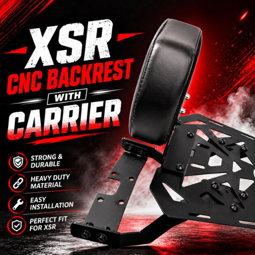 Yamaha XSR 155 Backrest with Carrier Rear Luggage Rack Pillion Cushion Universal