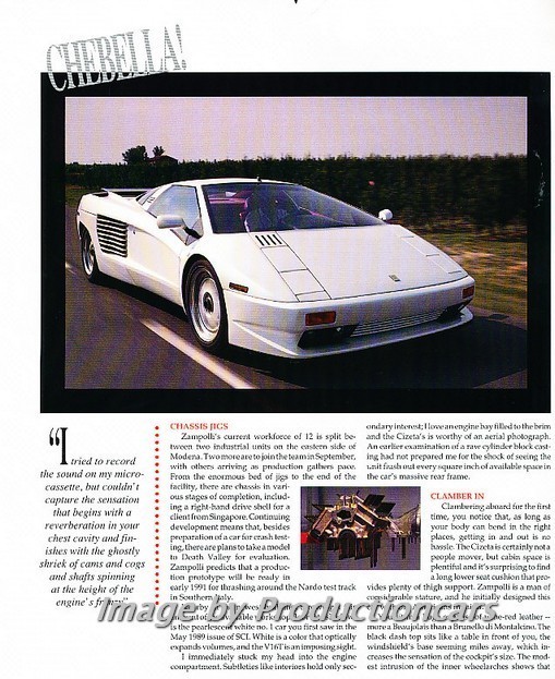 1990 1991 Cizeta V16T Moroder Original Car Review Print Article J717 1990 1991 Cizeta V16T Moroder Original Car Review Print Article J717