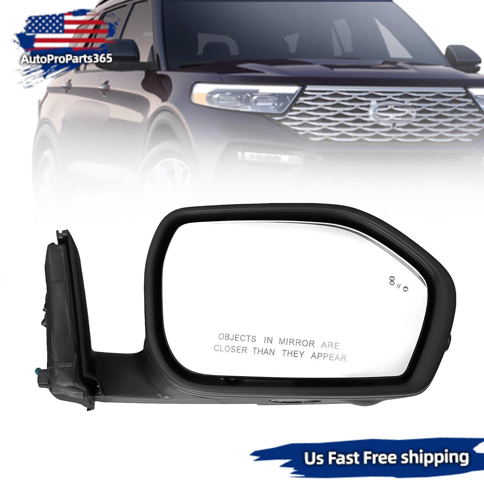 For 2020-2024 Ford Explorer Heated W/Blind Spot &Camera Right Side Mirror 13 Pin