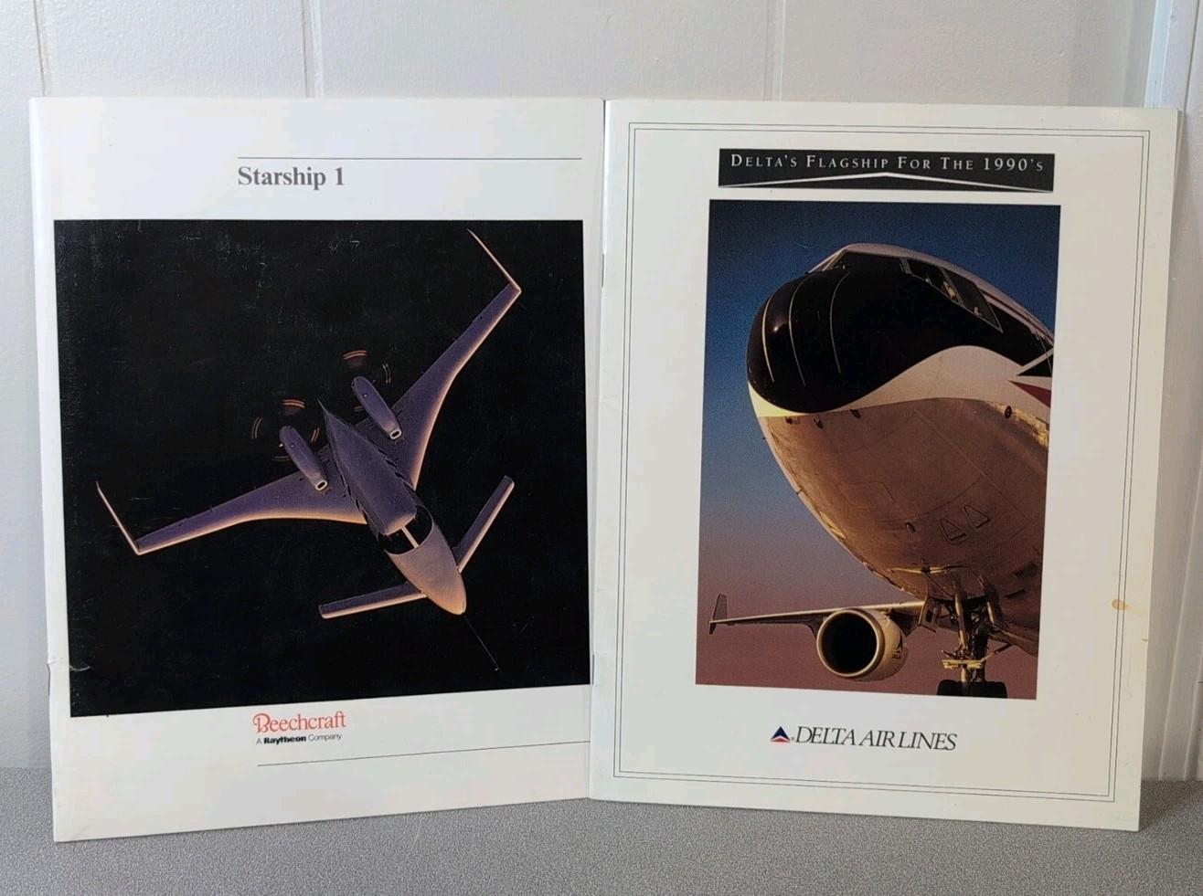 RARE 1985 BEECHCRAFT STARSHIP 1 MODEL BROCHURE SALES AID & DELTA AIRLINE MD-11 RARE 1985 BEECHCRAFT STARSHIP 1 MODEL BROCHURE SALES AID & DELTA AIRLINE MD-11