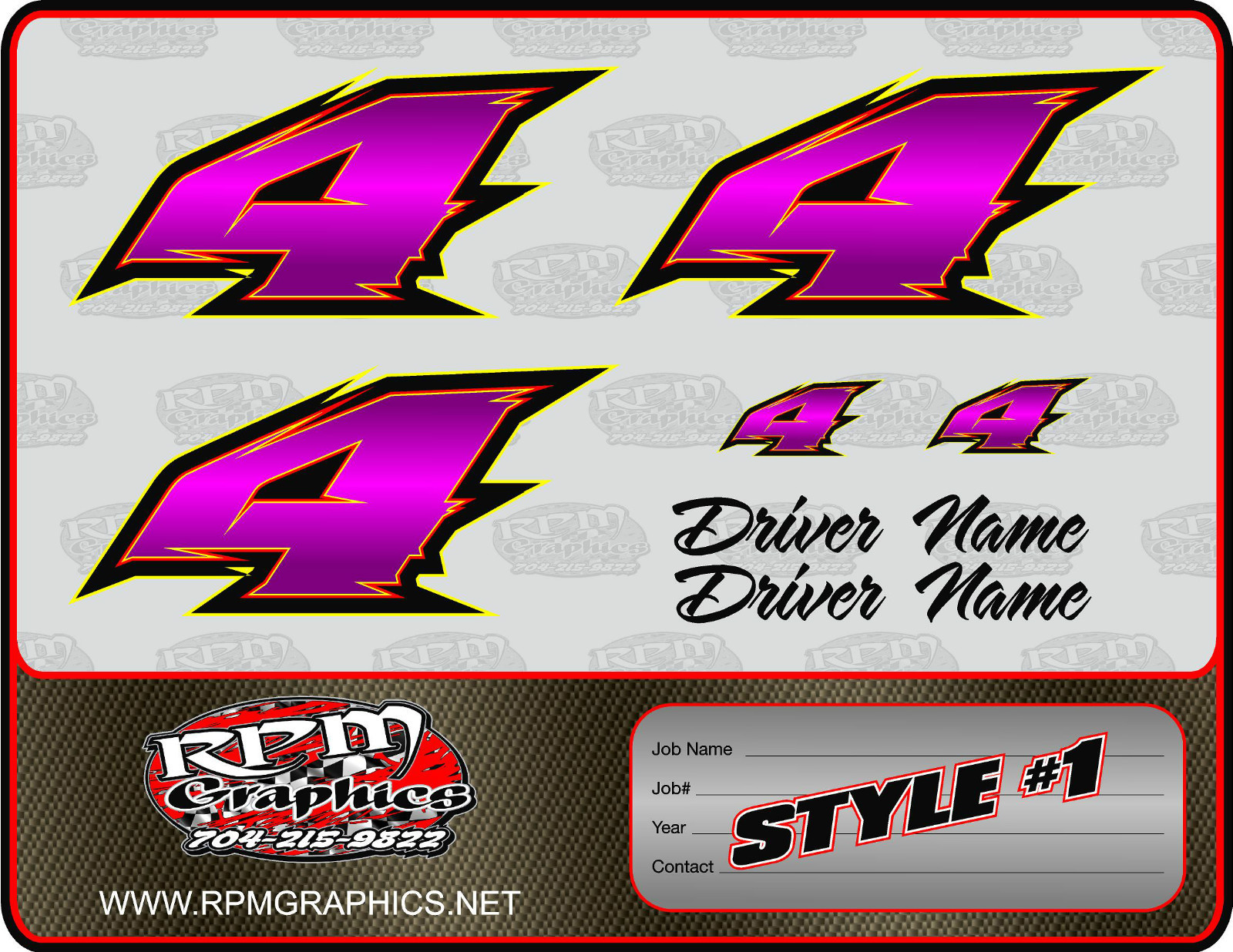 CUSTOM RACE CAR NUMBERS PACKAGE SETS