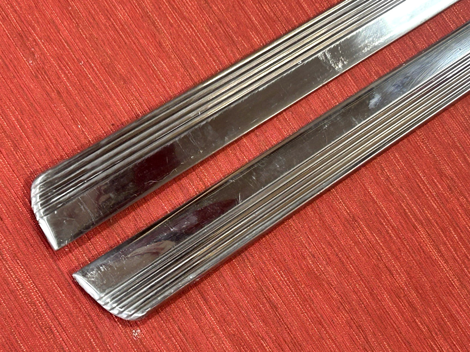 1952-1954 Ford stainless rocker trim molding, left right pair, hot rat rod