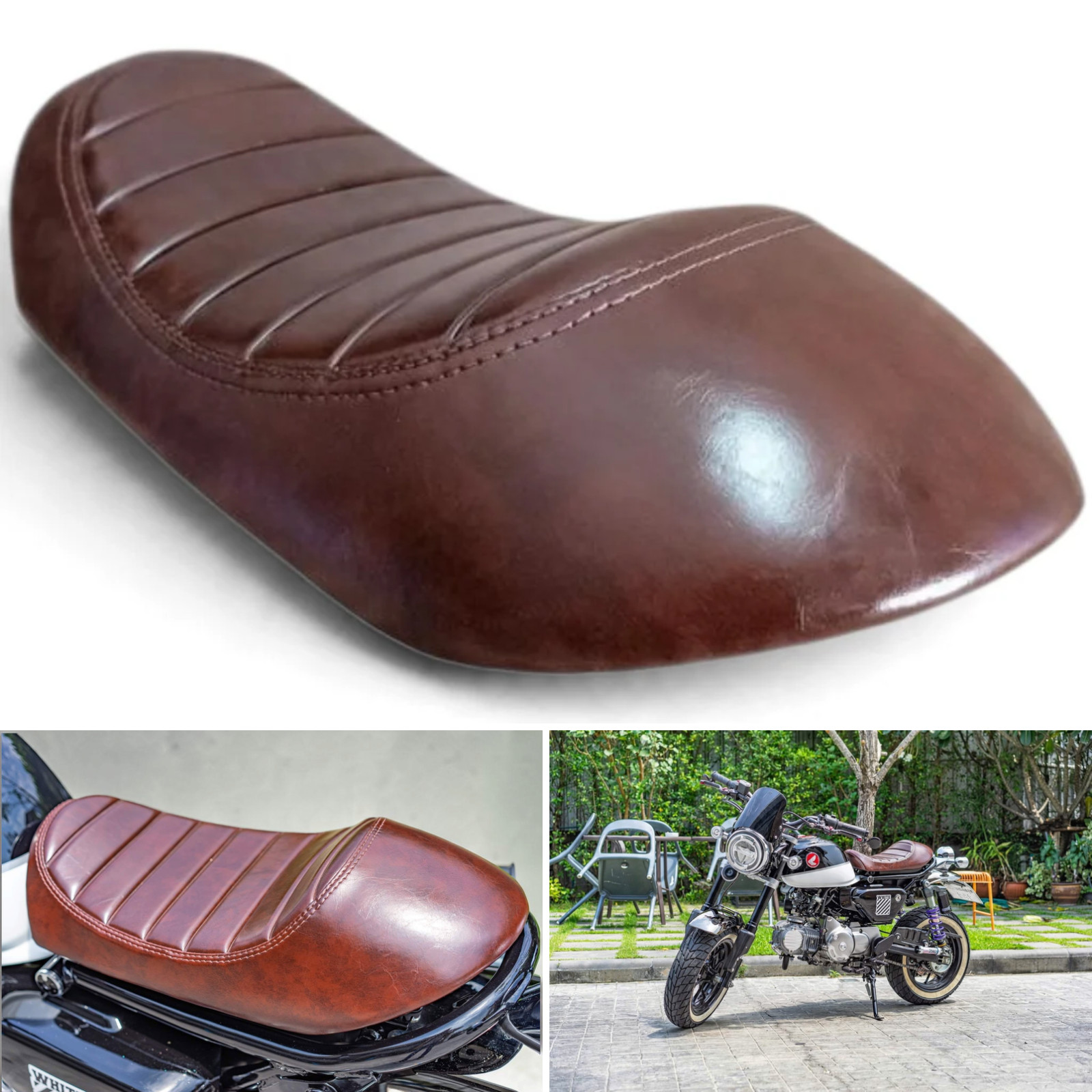 Brown Cafe Racer Custom Seat for Honda Monkey 125 Z125 2019-2026