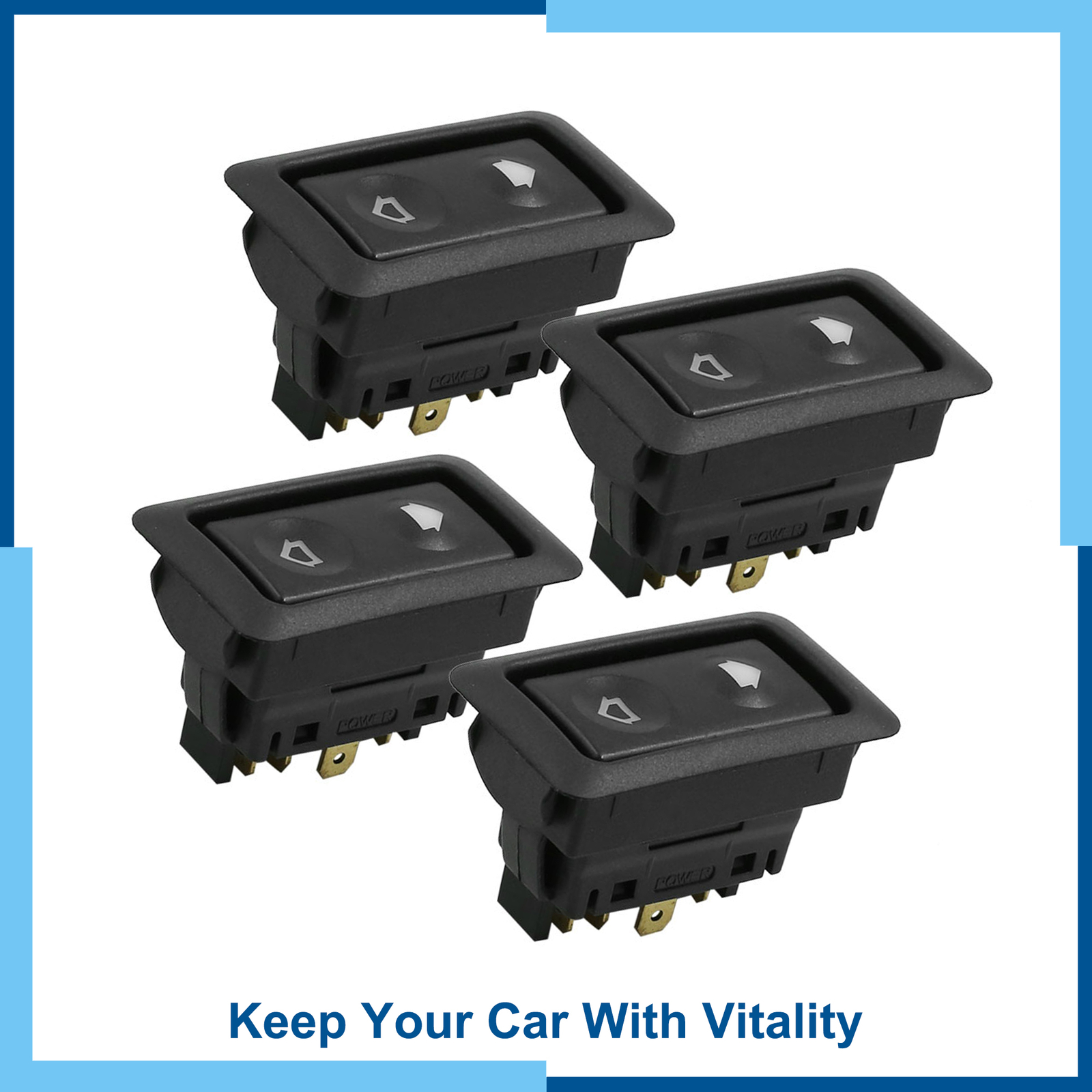 Universal Pack (4) DC 12V 6 Pins Car Electric Illuminated Power Window Switch Universal Pack (4) DC 12V 6 Pins Car Electric Illuminated Power Window Switch
