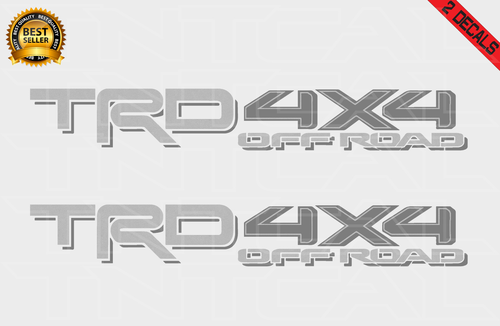 TRD 4x4 Off Road Decal Set Fits 2016-2020 Tacoma Tundra Sticker Silver/Gray