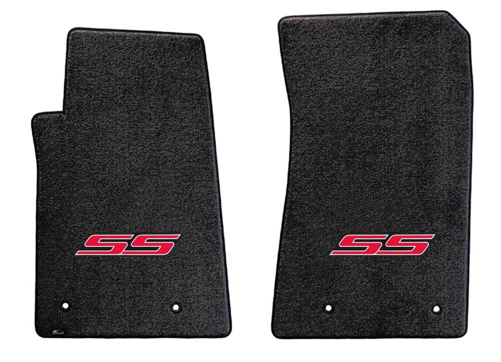 NEW BLACK FLOOR MATS 2014-2017 SS Sedan Embroidered SS Logo in Red Front Pair 