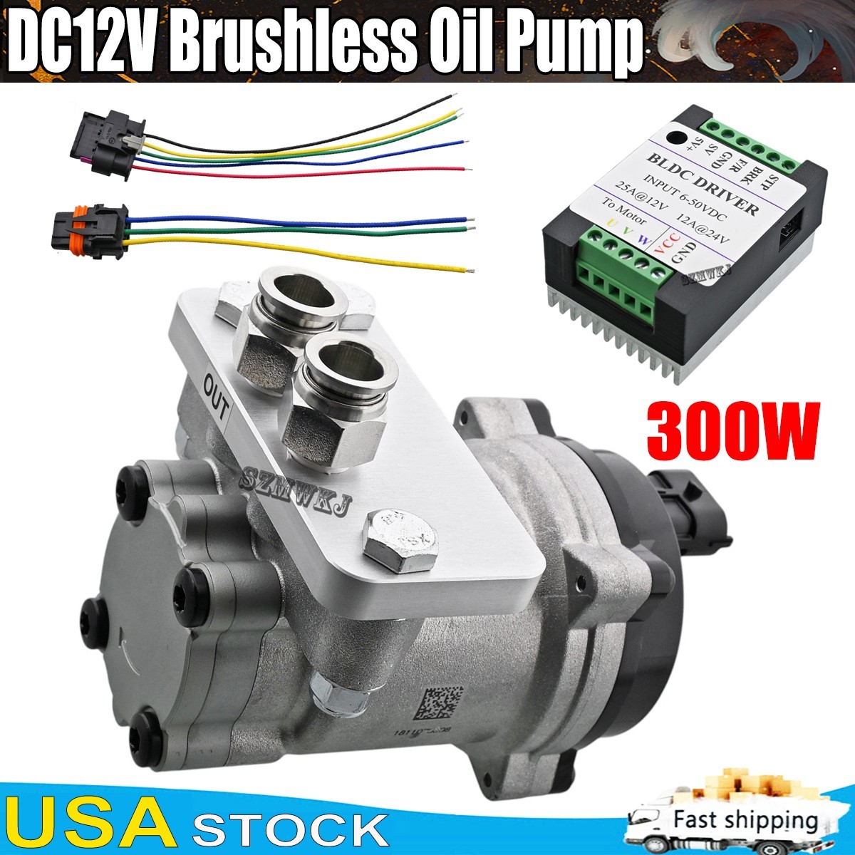 High-Magnetic DC 12V Brushless Gerotor Oil Pump &BLDC Motor Drive PWM Controller