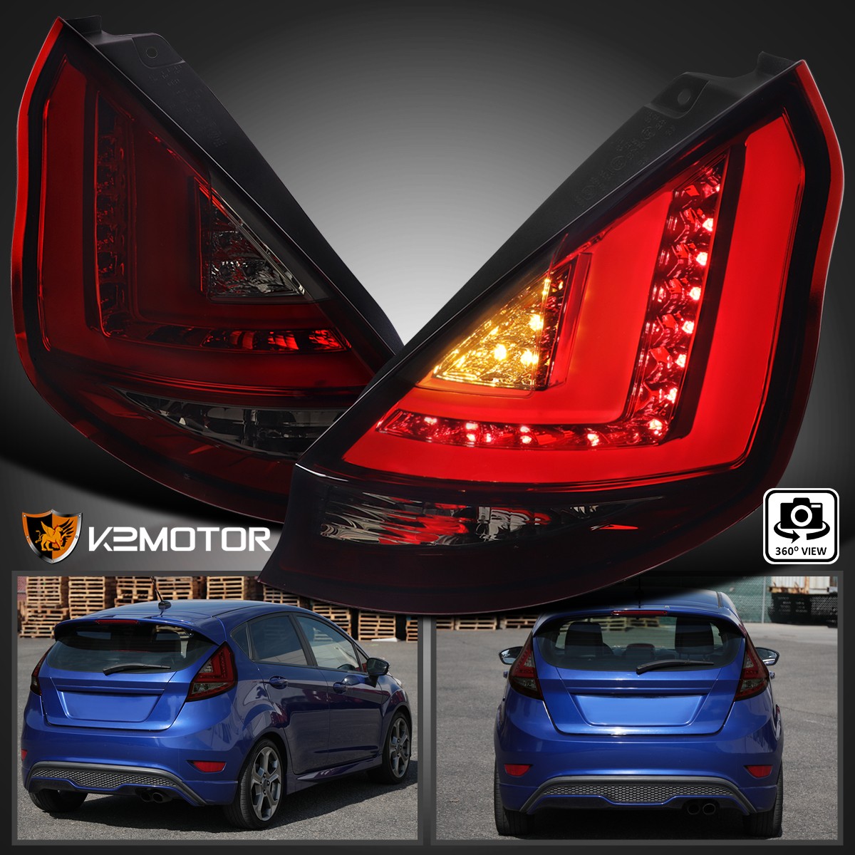 Red/Smoke Fits 2014-2019 Ford Fiesta Hatchback LED Tube Tail Lights Left+Right Red/Smoke Fits 2014-2019 Ford Fiesta Hatchback LED Tube Tail Lights Left+Right
