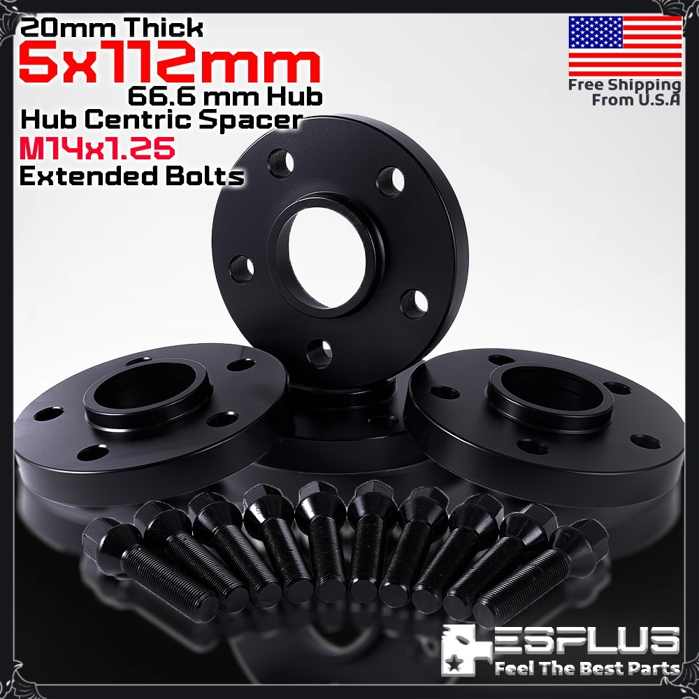 4 Pcs 20 mm BMW 5x112mm 66.6mm Hub Centric Spacer Fit 1-8/I/M/X-Series etc.
