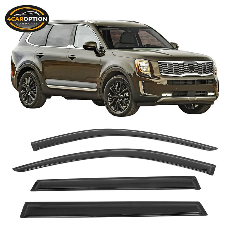 Fits 20-25 Kia Telluride Window Visors Rain Sun Guard Vent 4Pc Set Fits 20-25 Kia Telluride Window Visors Rain Sun Guard Vent 4Pc Set