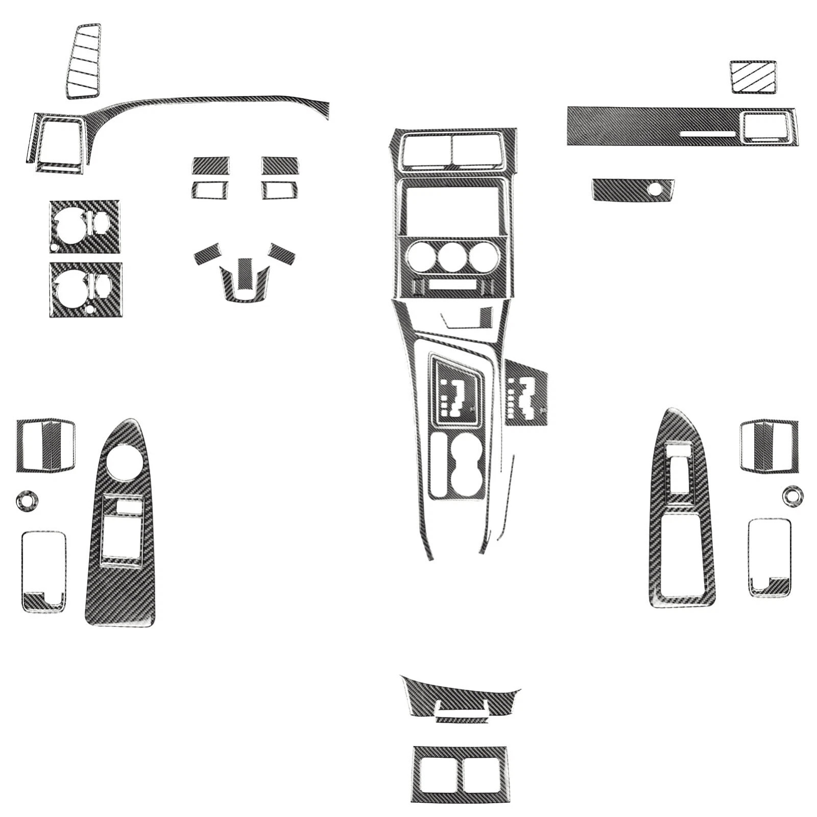 62 Dodge Challenger customised full interior trim kit in real carbon fibre 08-14