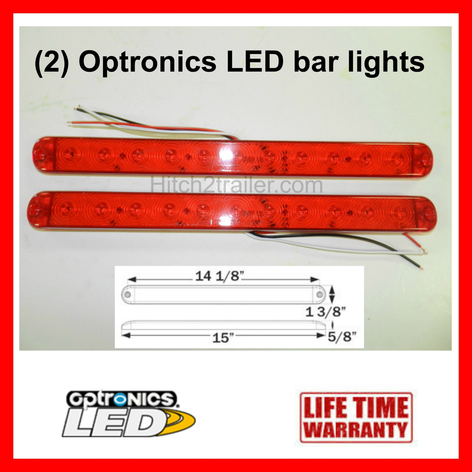 (2) Optronics Truck Trailer Stop Tail Turn 11 LED Submersible Lowprofile 15\