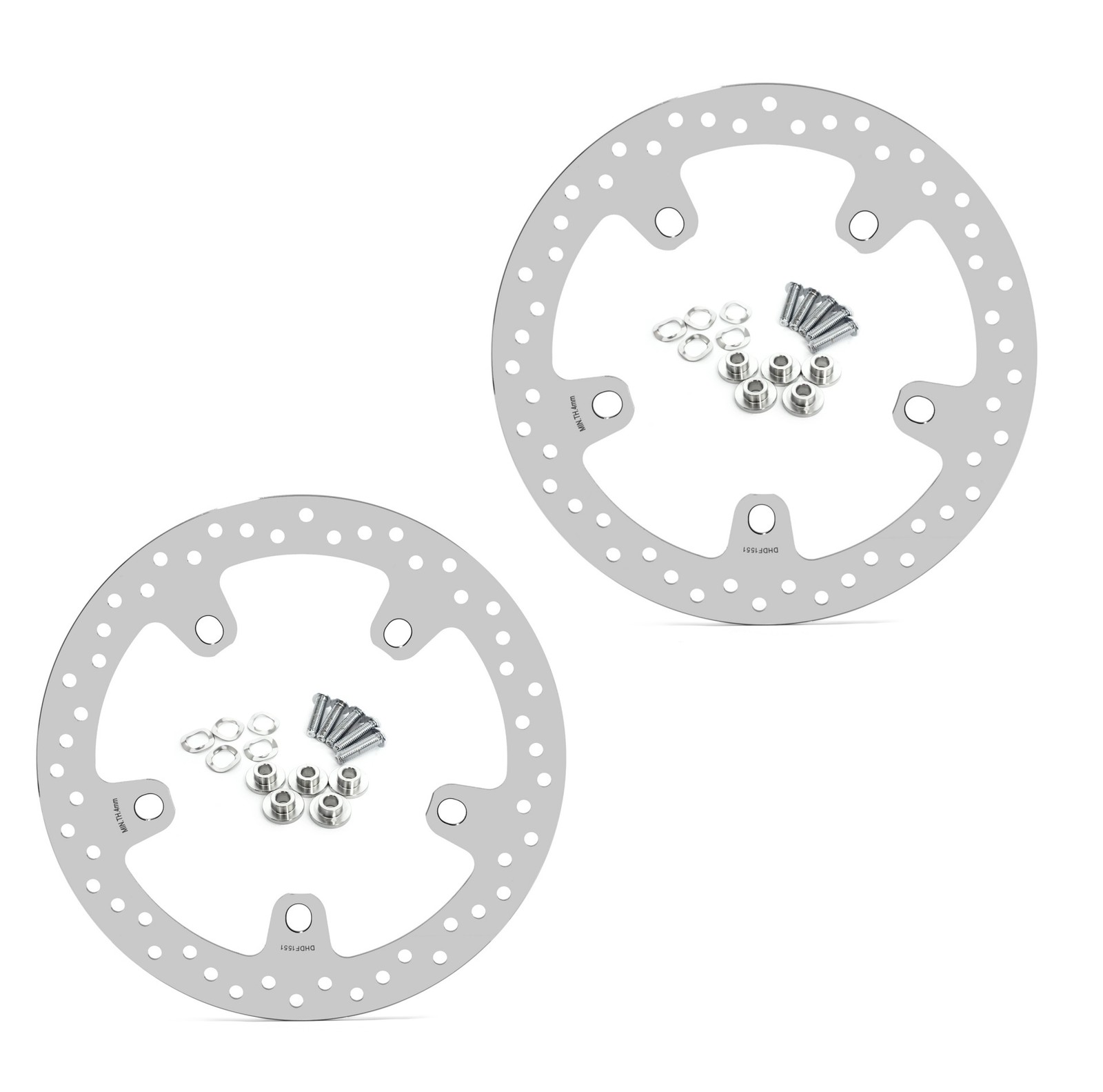 Polished 320mm Front Brake Rotors Bolts for Harley Street Glide FLHXSE 2024 2025