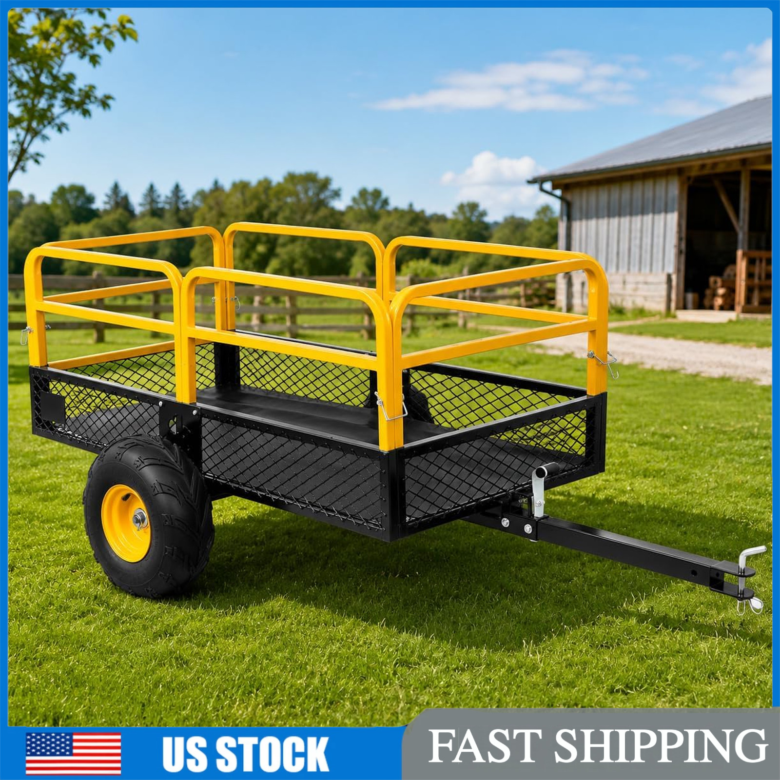 20 Cu. Ft. ATV UTV Dump Cart Lawn Tractor Tow Behind Garden Trailer 1500lbs Load 20 Cu. Ft. ATV UTV Dump Cart Lawn Tractor Tow Behind Garden Trailer 1500lbs Load