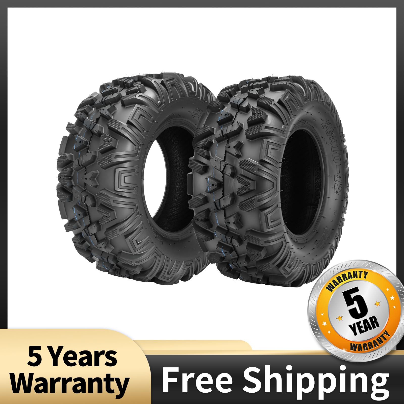Set of 2 26x10-12 ATV Tires 6Ply For All Terrain 26x10x12 26 10 12