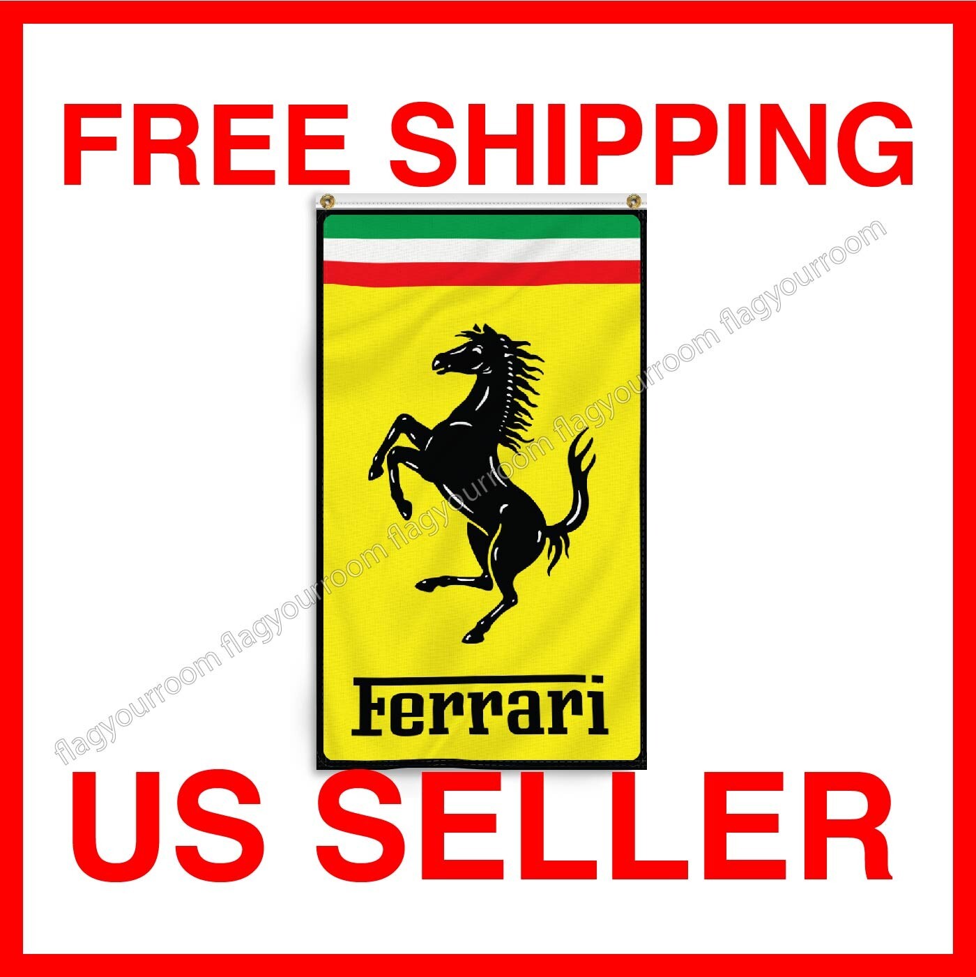 Ferrari Banner 3X5 Italy Enzo Signature Flag Automotive Garage 