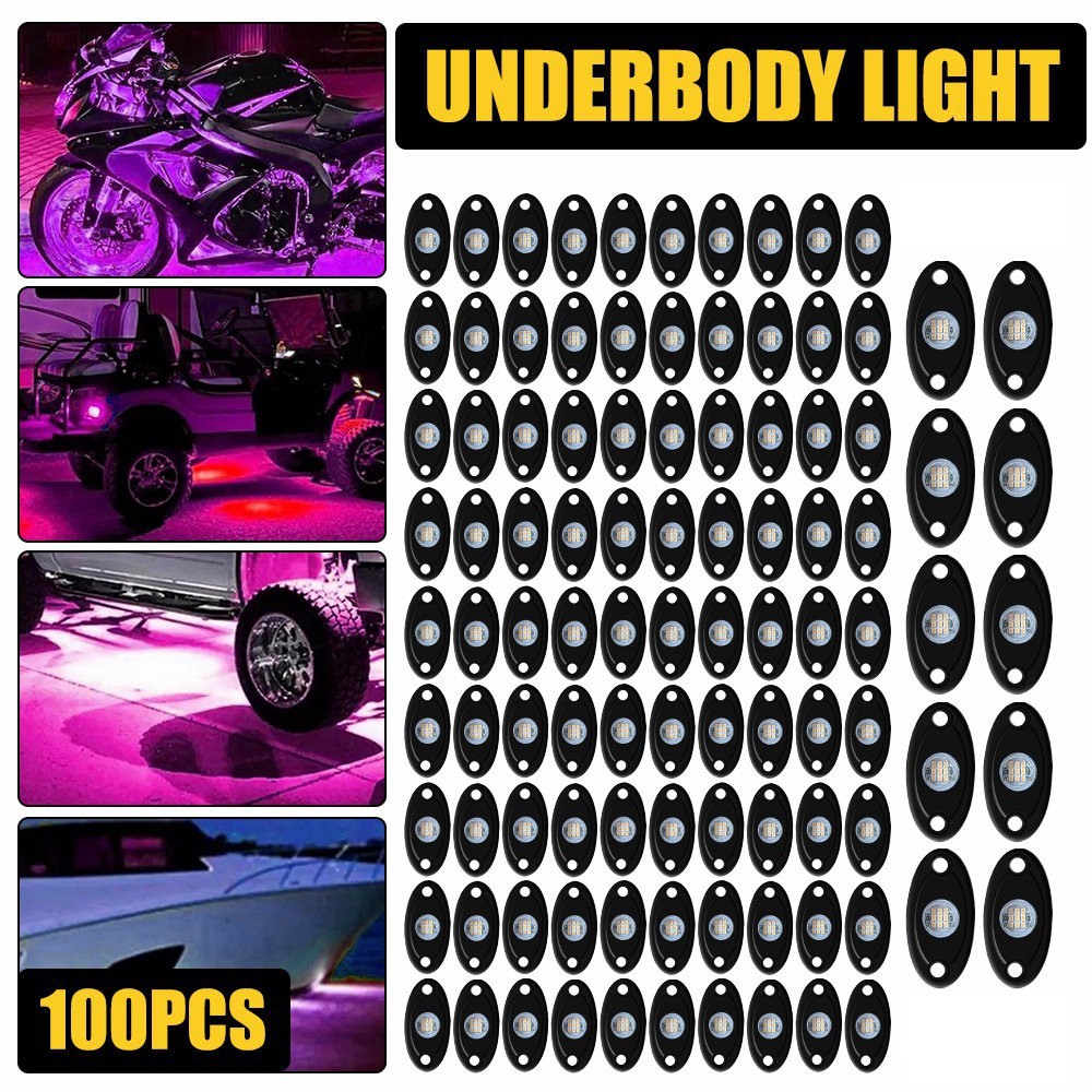 Purple 100PCS For Car SUV Underbody Jeep Truck LED Lamp Rock Wheel Light NEW