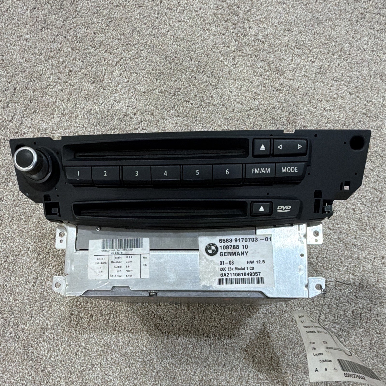 2004-2008 BMW 5-Series E60 E61 CCC Tuner Receiver CD HD Radio 65839170703 DVD