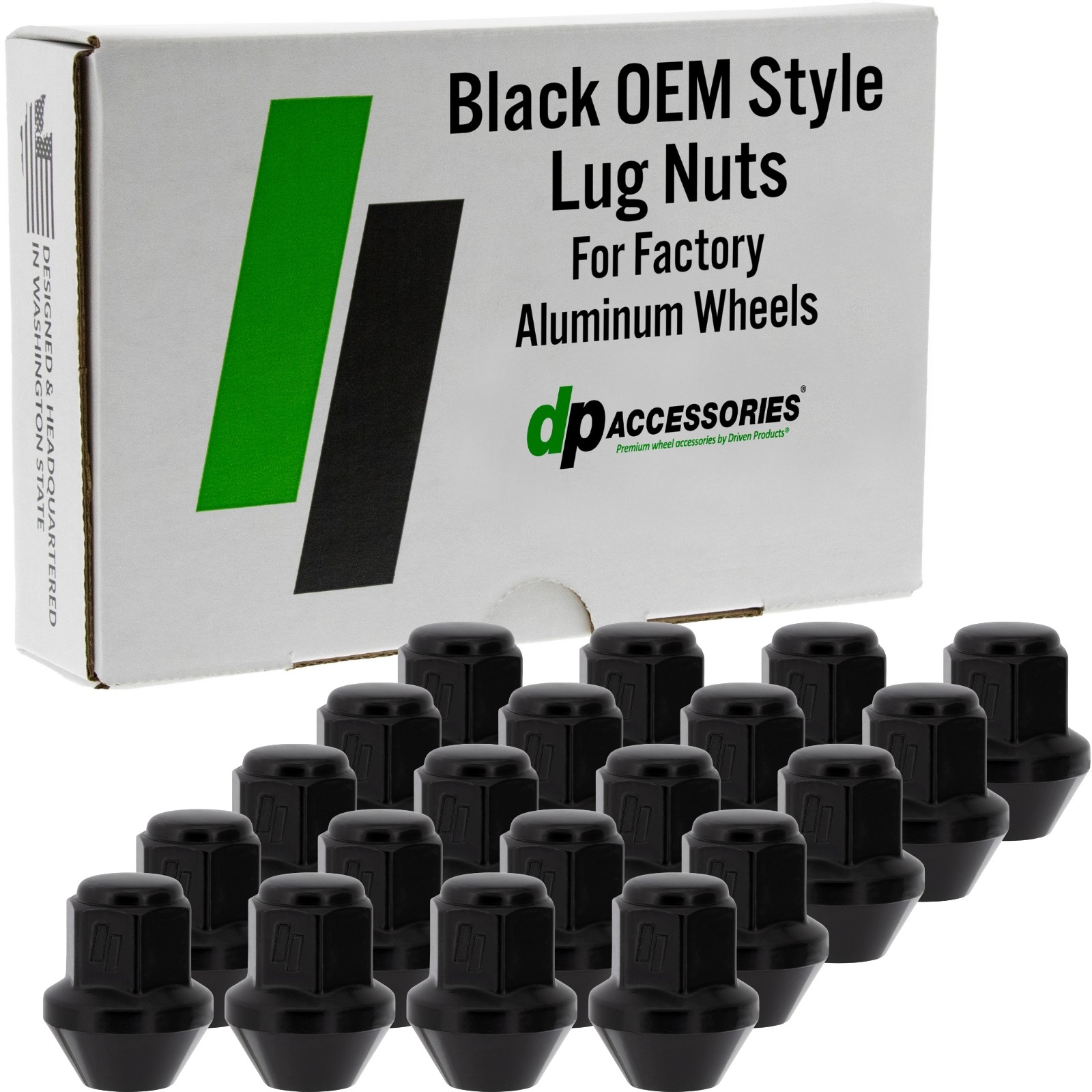 Black Lug Nuts | 2018-2026 Land Rover Range Rover Velar | Factory Wheels
