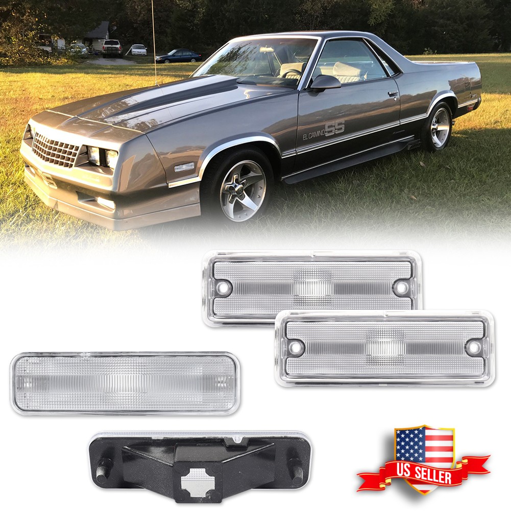 4X Clear Lens Front & Rear Side Marker Light For 1978-1987 El Camino & Caballero