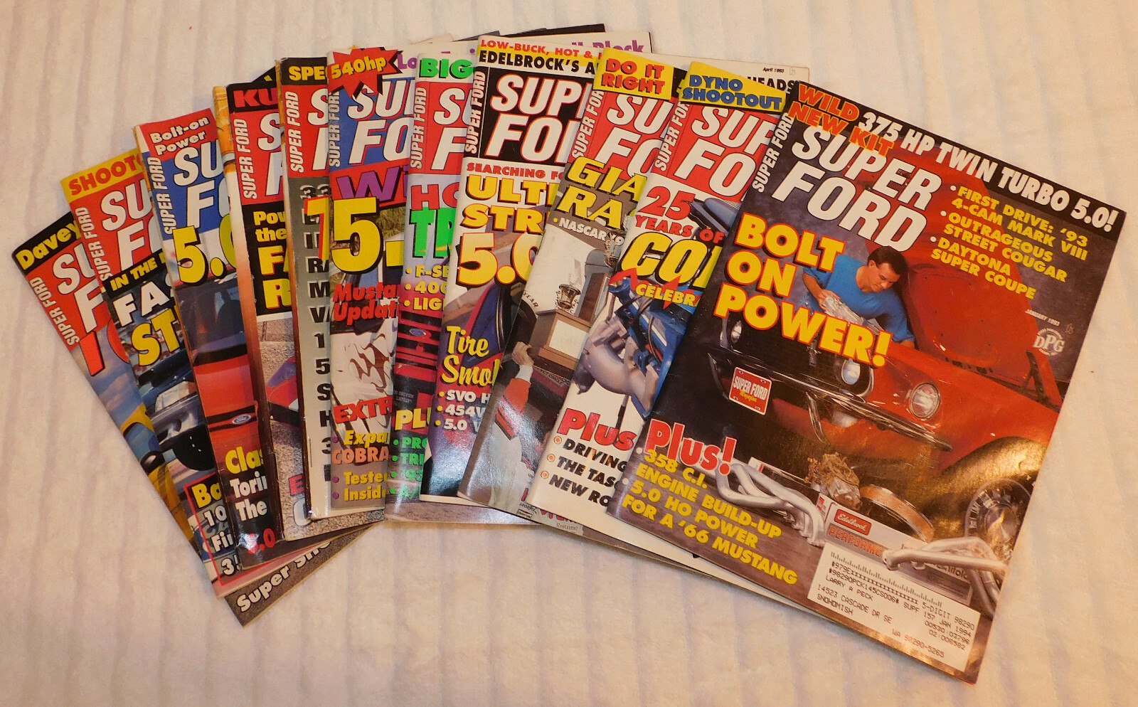 SUPER FORD Magazine 1993 Issues JAN FEB MAR APR MAY JUN JUL AUG SEP OCT NOV