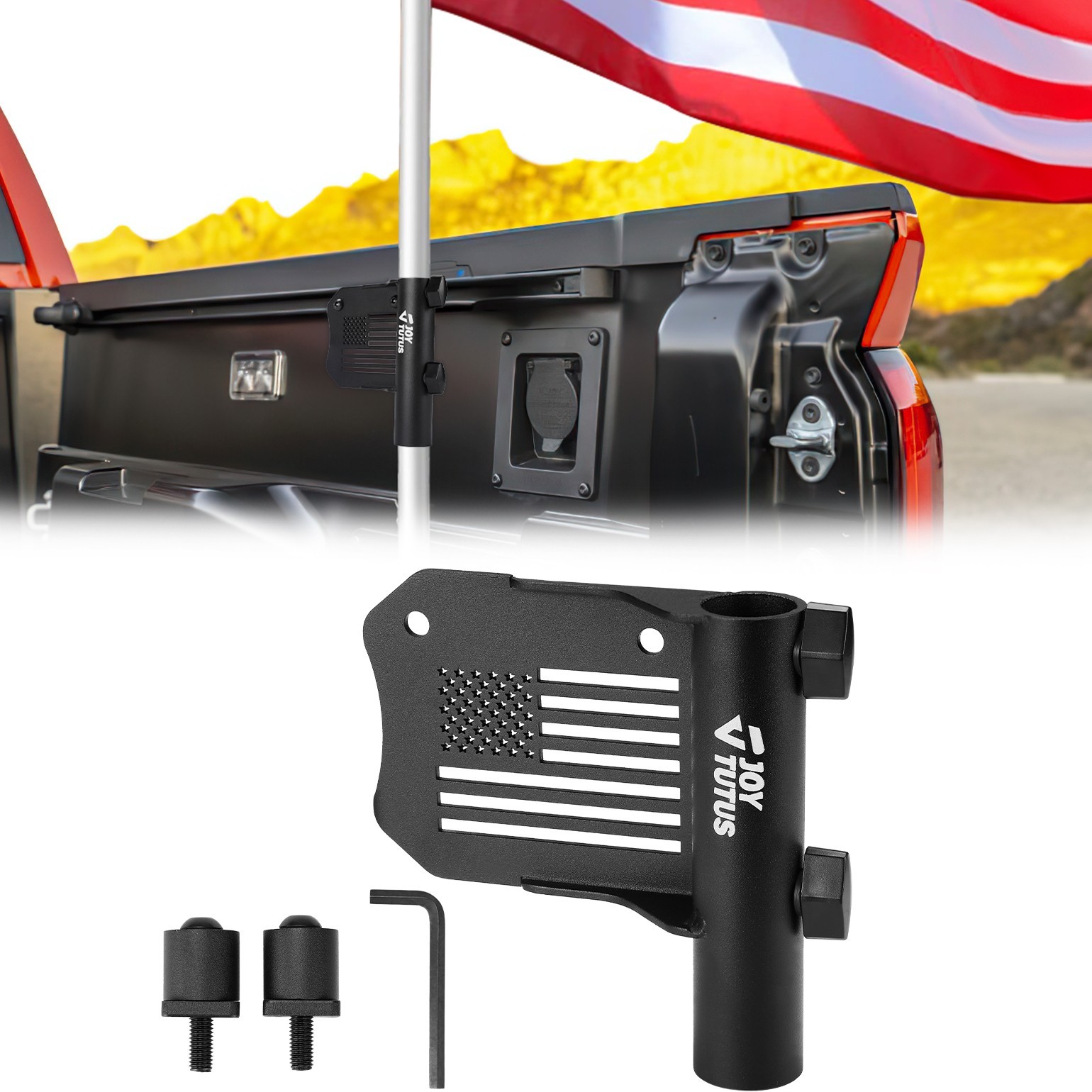 Truck Bed Flag Pole Mount Compatible with Tacoma Tundra Fits 1.18\'\' Flagpole