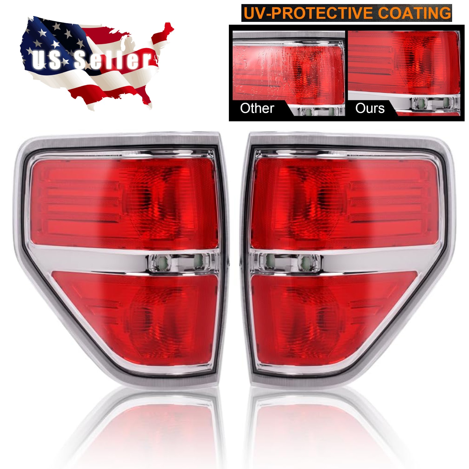 2 Faros Traseros Set Con Bombillas Para Ford F150 2009 2010 2011 2012 2013 2014