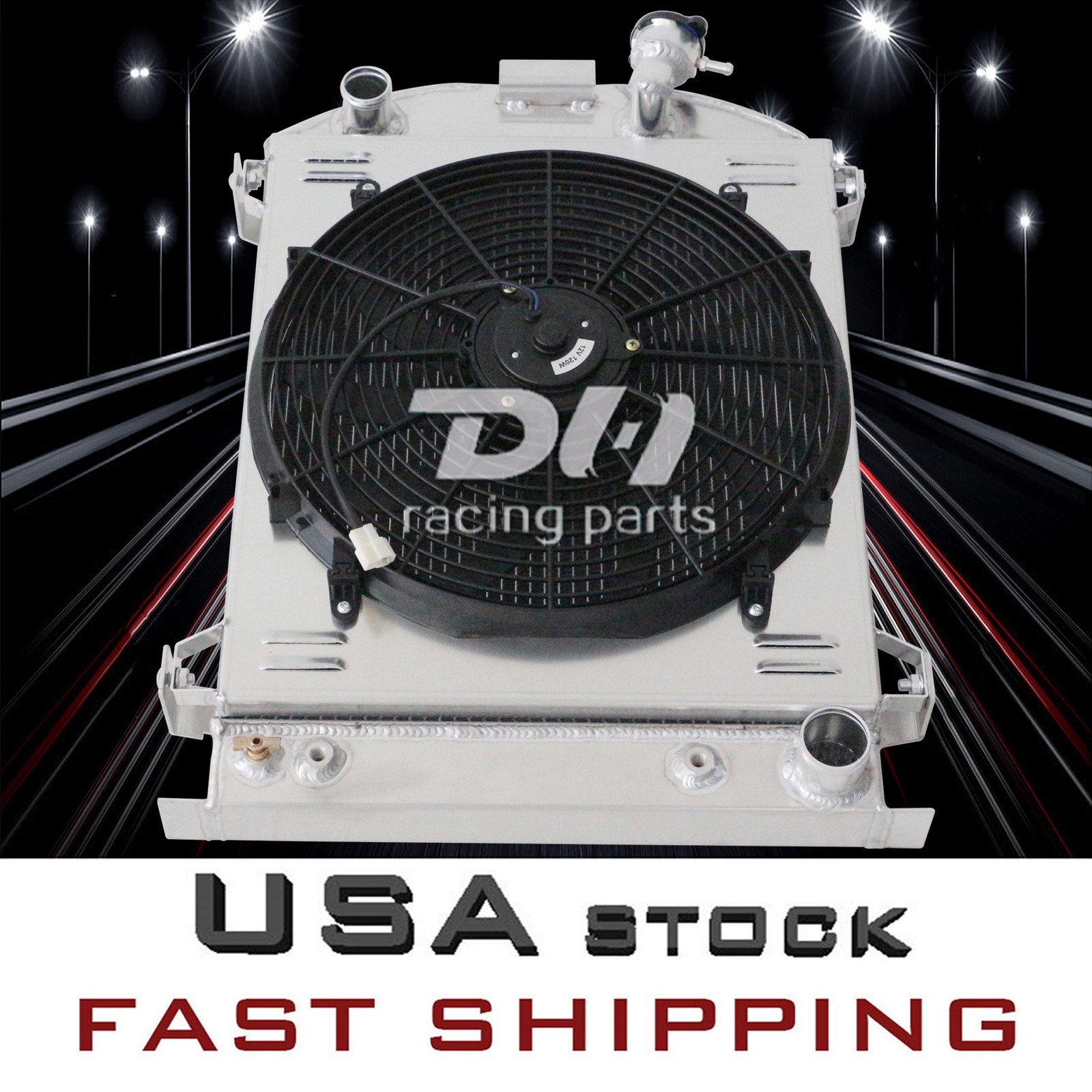 Aluminum 3 Rows Radiator+Shroud Fan For 1932 Ford High-Boy with Hot Rod Chevy V8 Aluminum 3 Rows Radiator+Shroud Fan For 1932 Ford High-Boy with Hot Rod Chevy V8