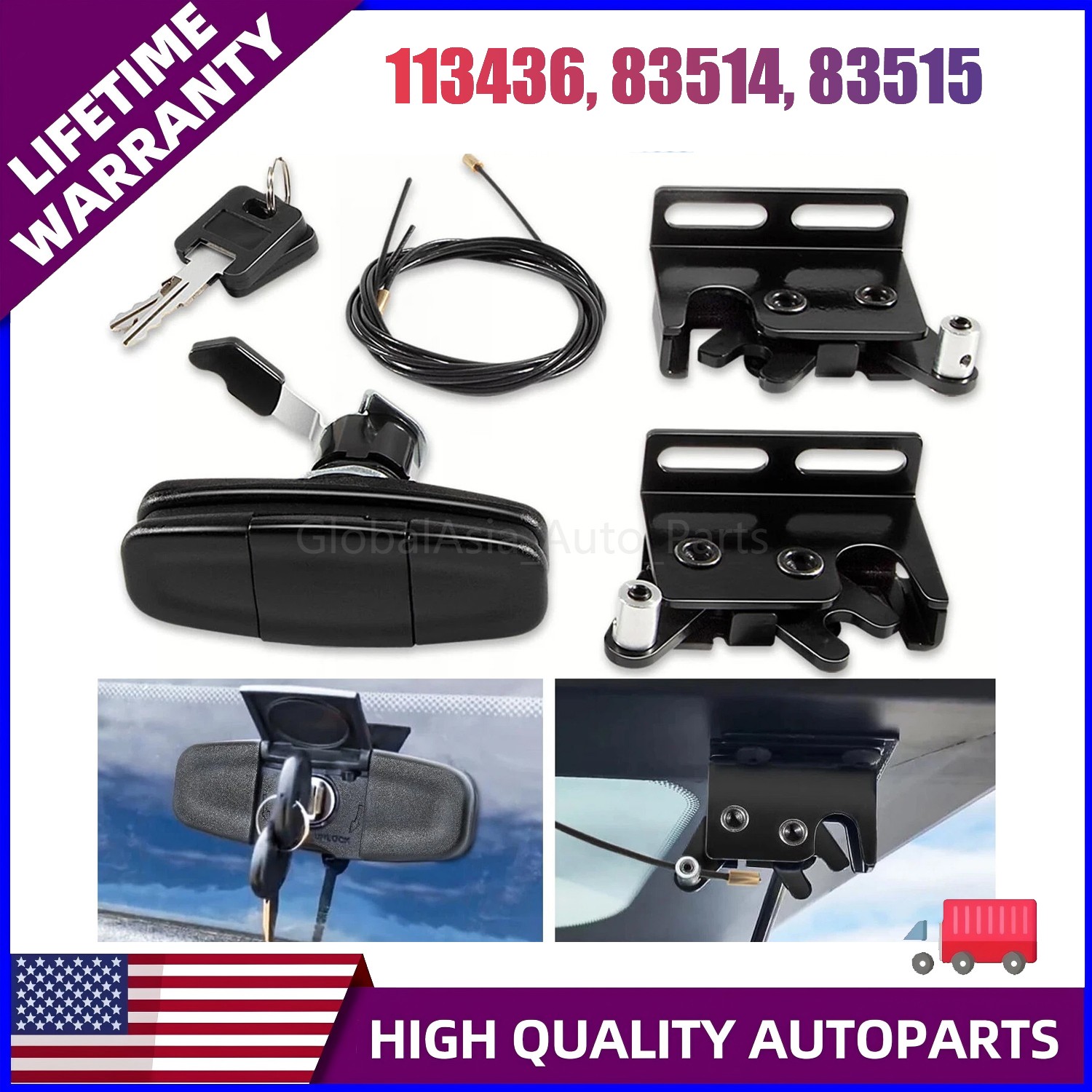 For Leer Truck Cap and Tonneau cover Twist Lock / Handle & Latches 83514 / 83515
