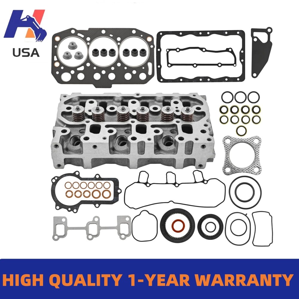 Complete Cylinder Head Assy & Full Gasket Set for Yanmar 3TNM74 3TNM74F-SAKV