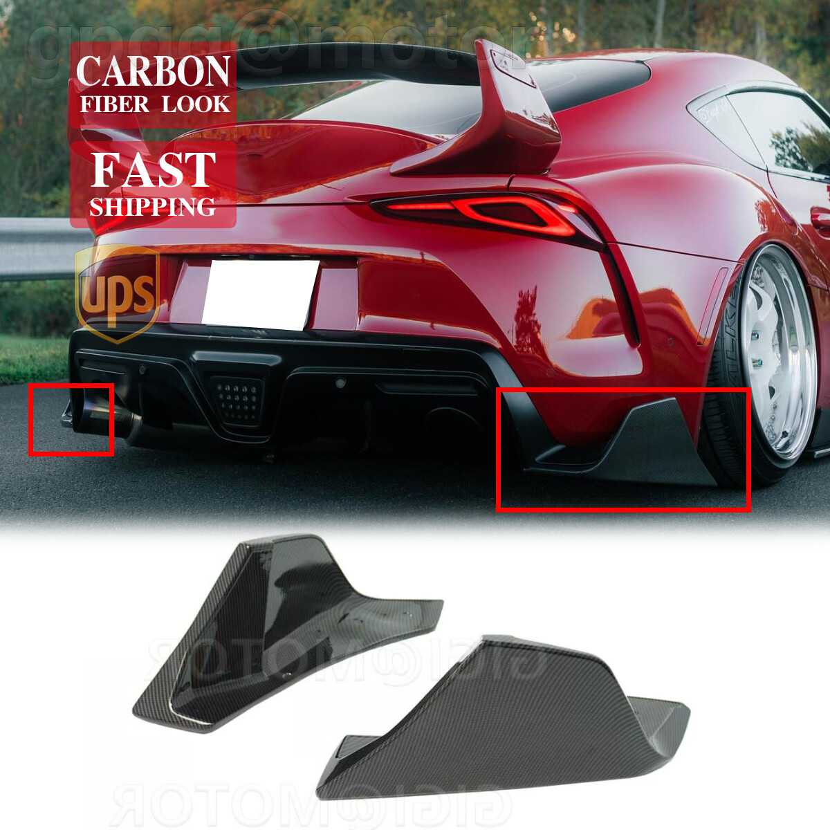 For Supra A90 A91 2019-2024 AG Style Carbon Fiber Rear Bumper Side Corner Aprons For Supra A90 A91 2019-2024 AG Style Carbon Fiber Rear Bumper Side Corner Aprons