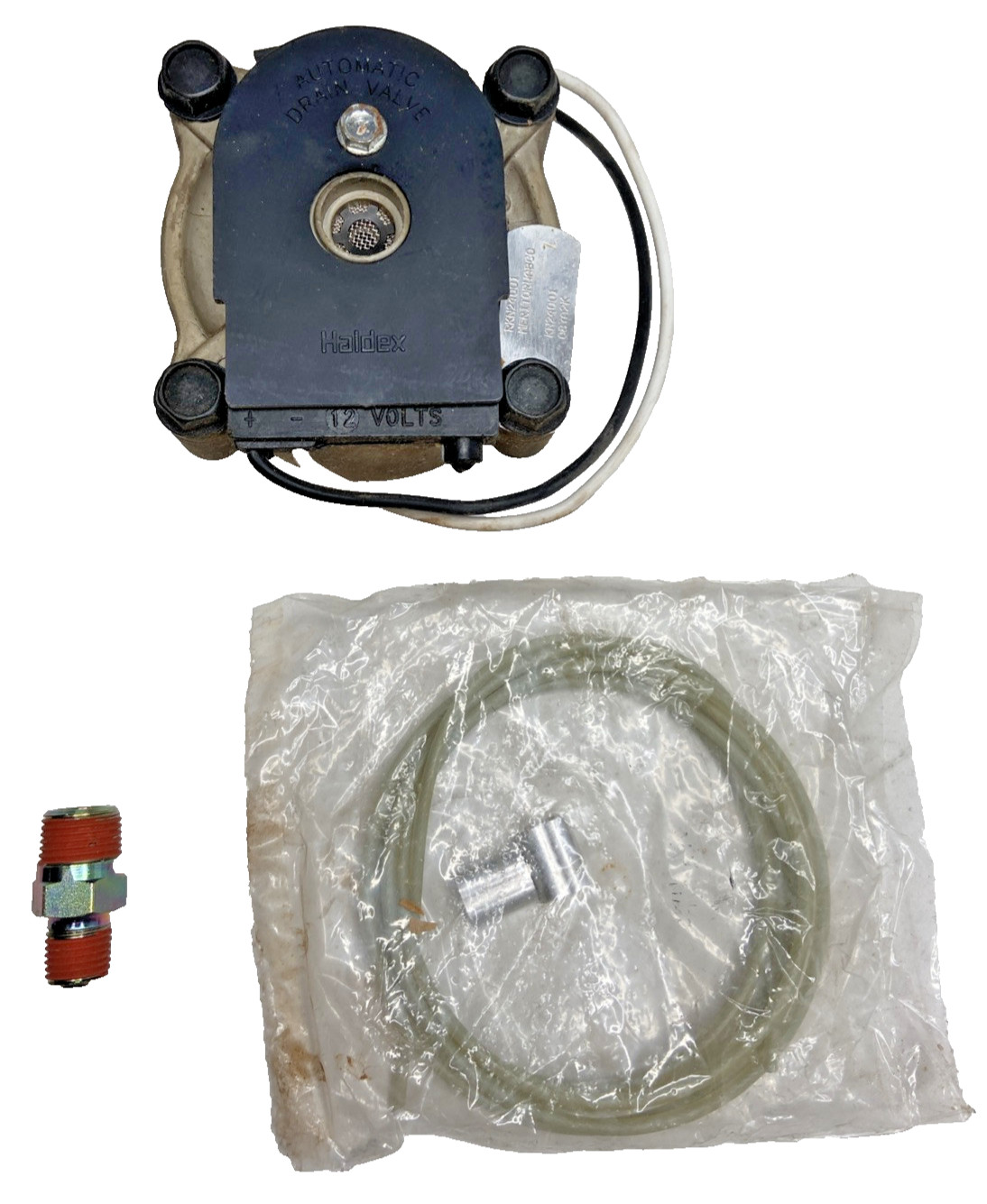 Incomplete, Missing 1 brass fitting, Meritor RKN24001 Air System Drain Valve 12V Incomplete, Missing 1 brass fitting, Meritor RKN24001 Air System Drain Valve 12V