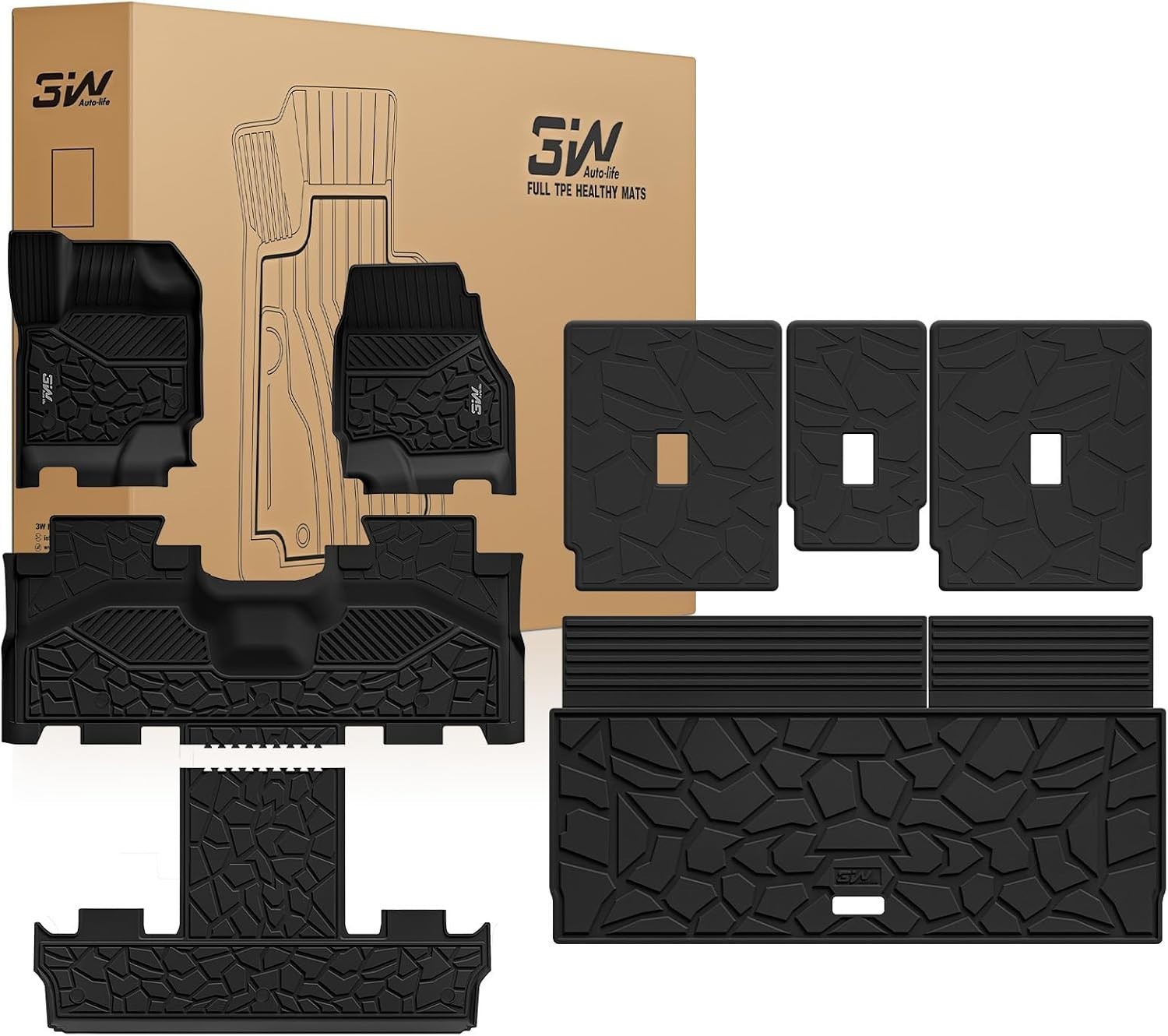 3W Floor Mats Cargo Liner Seat Back Mats 2025 2026 Ford Expedition Max 7 Seats 3W Floor Mats Cargo Liner Seat Back Mats 2025 2026 Ford Expedition Max 7 Seats
