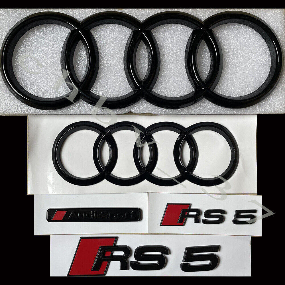 Audi RS5 Gloss Black Full Badges Package OEM Exclusive Pack For Audi RS5 S5 F5