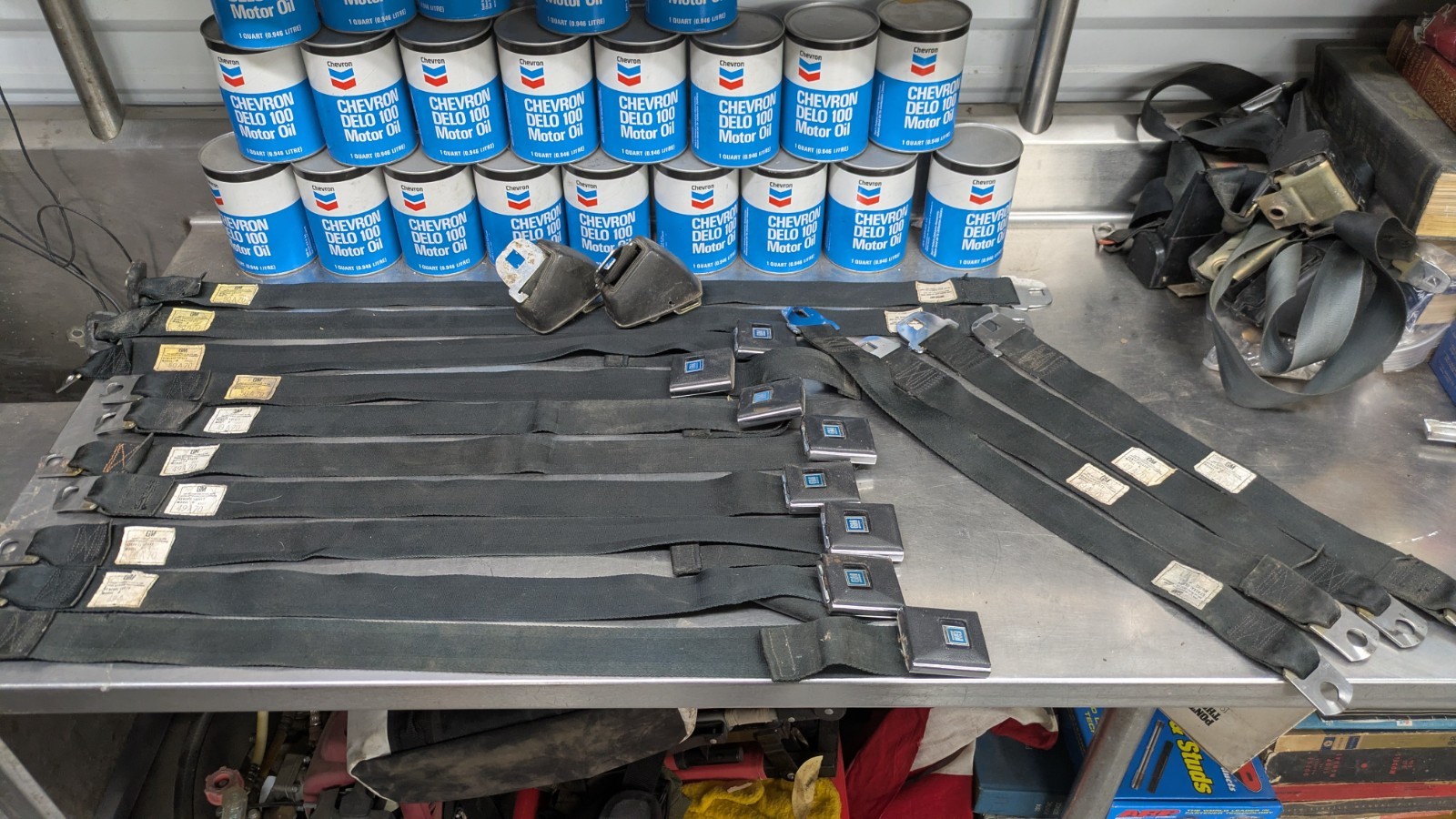 Lot Of 16 1970 Date Coded Black Seatbelts Chevelle SS Gto More Lot Of 16 1970 Date Coded Black Seatbelts Chevelle SS Gto More
