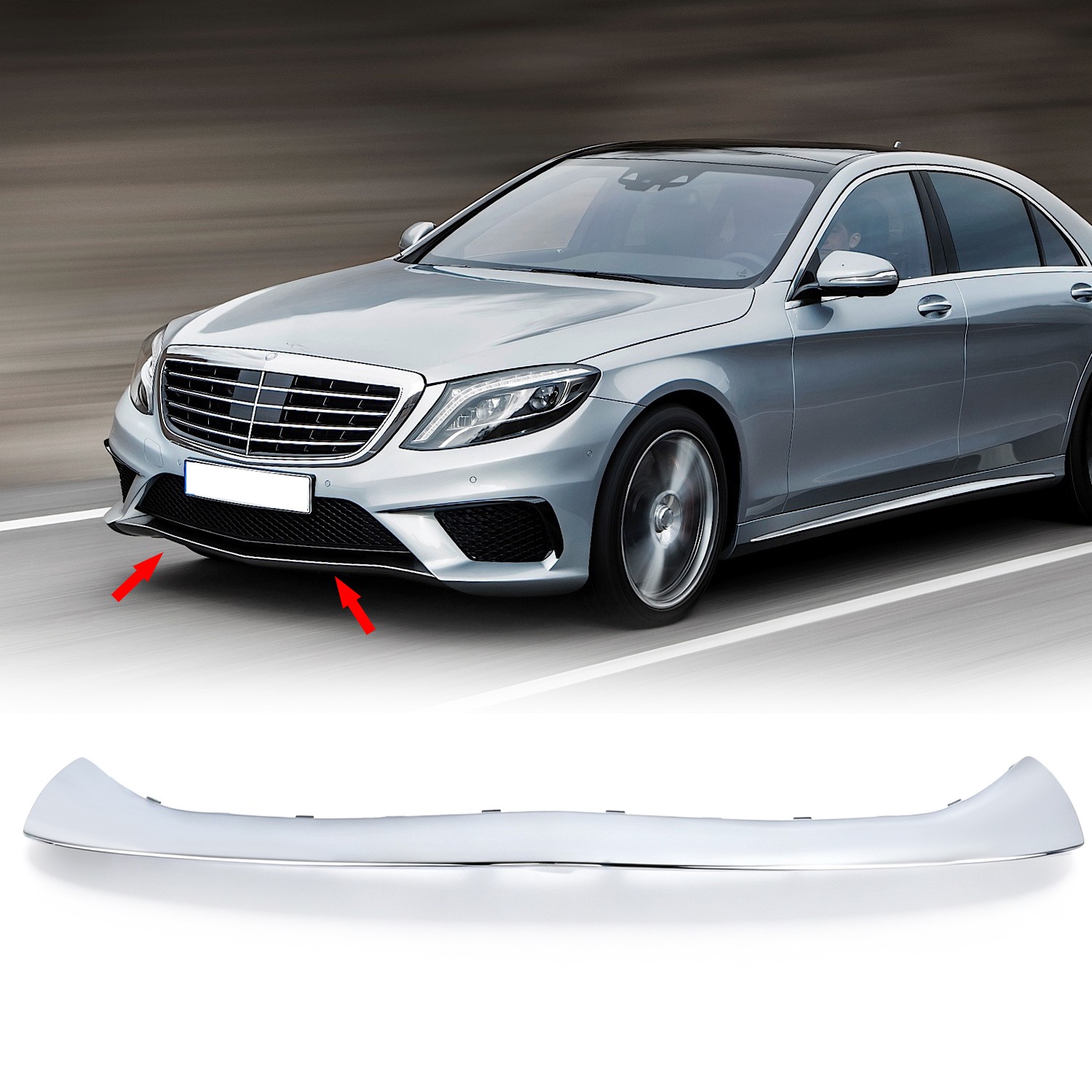 Front Bumper Cover Grille Molding Trim Fit For Mercedes-Benz W222 S65 S63 AMG