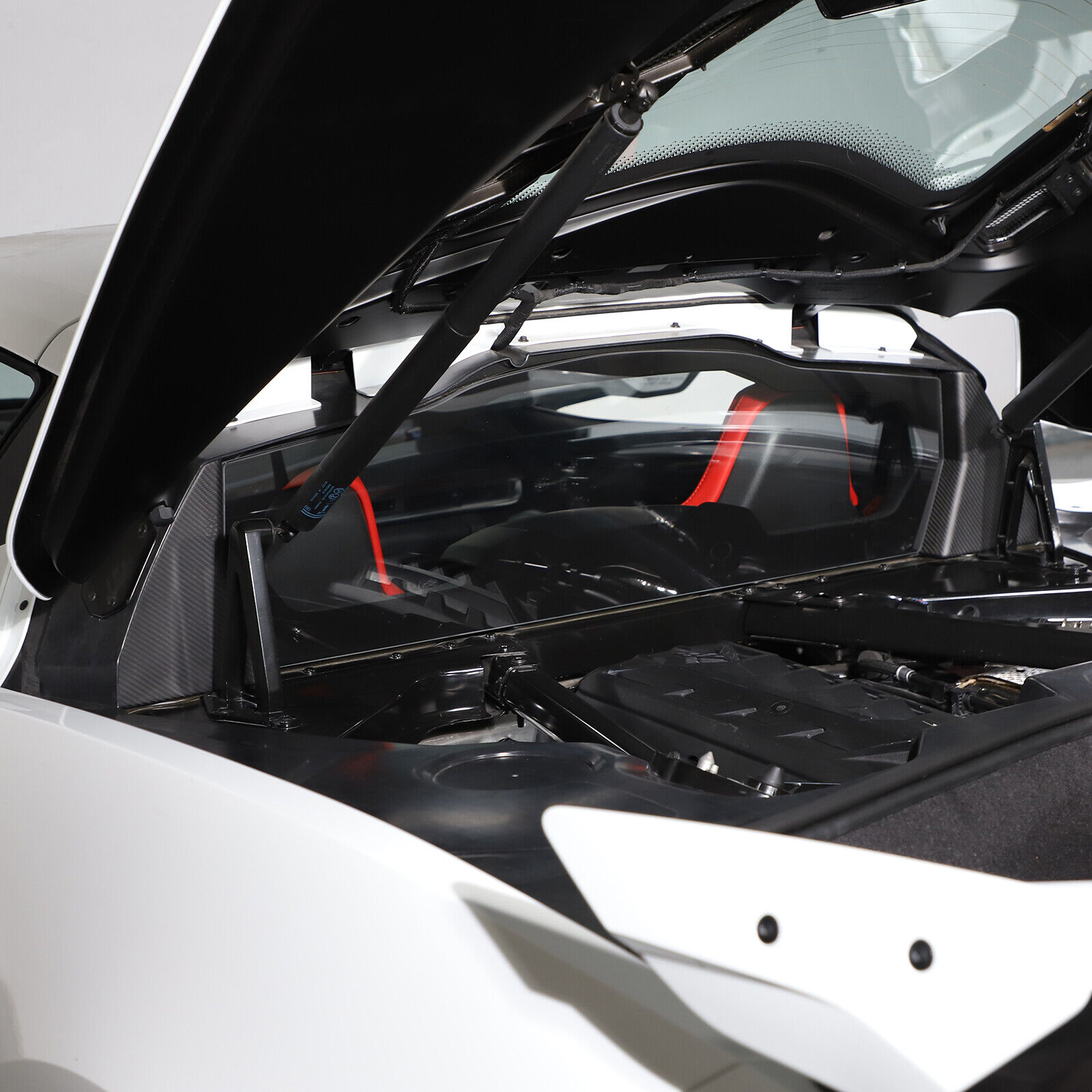 Matte Carbon Fiber Engine Bay Window Glass Side Trim Cover For Corvette C8 20-23