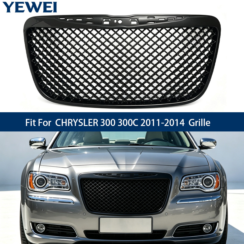 For Front Grille Grill 2011 2012 2013 2014 Chrysler 300 300C SRT Style Black For Front Grille Grill 2011 2012 2013 2014 Chrysler 300 300C SRT Style Black
