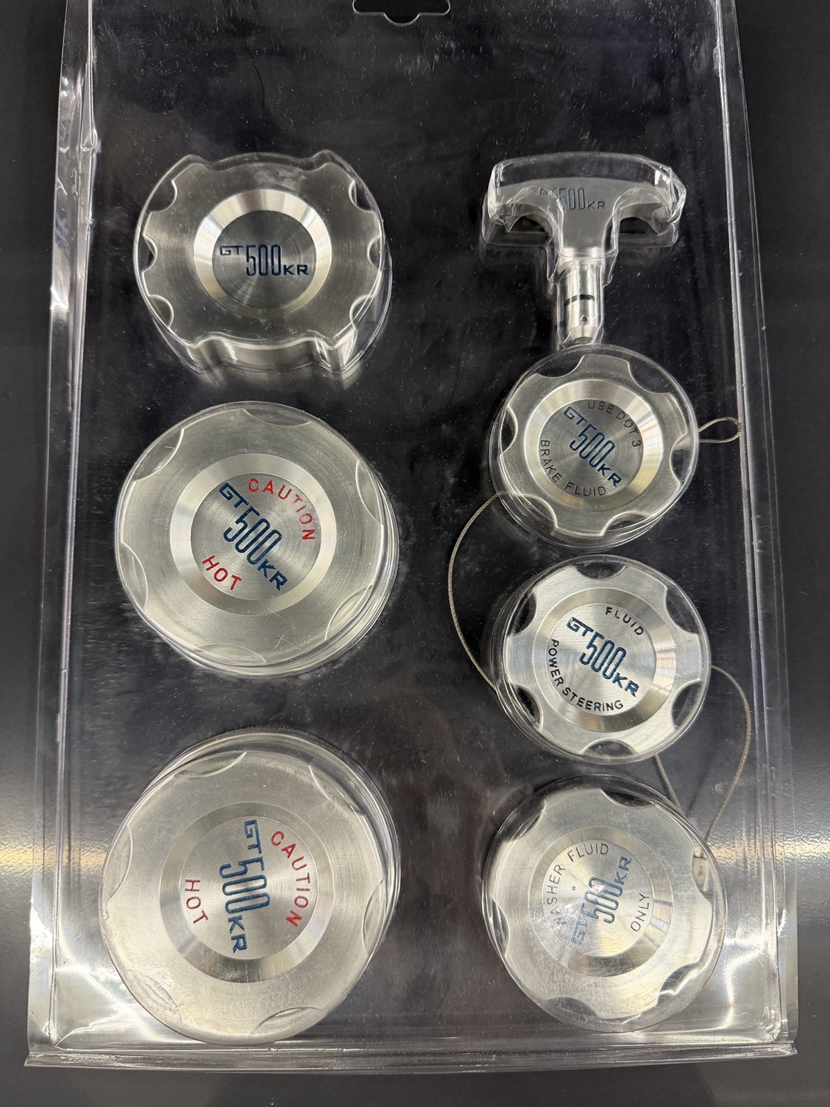 Ford Mustang GT 500 KR Fluid Caps Shelby Svt Original 7 Piece Set NOS