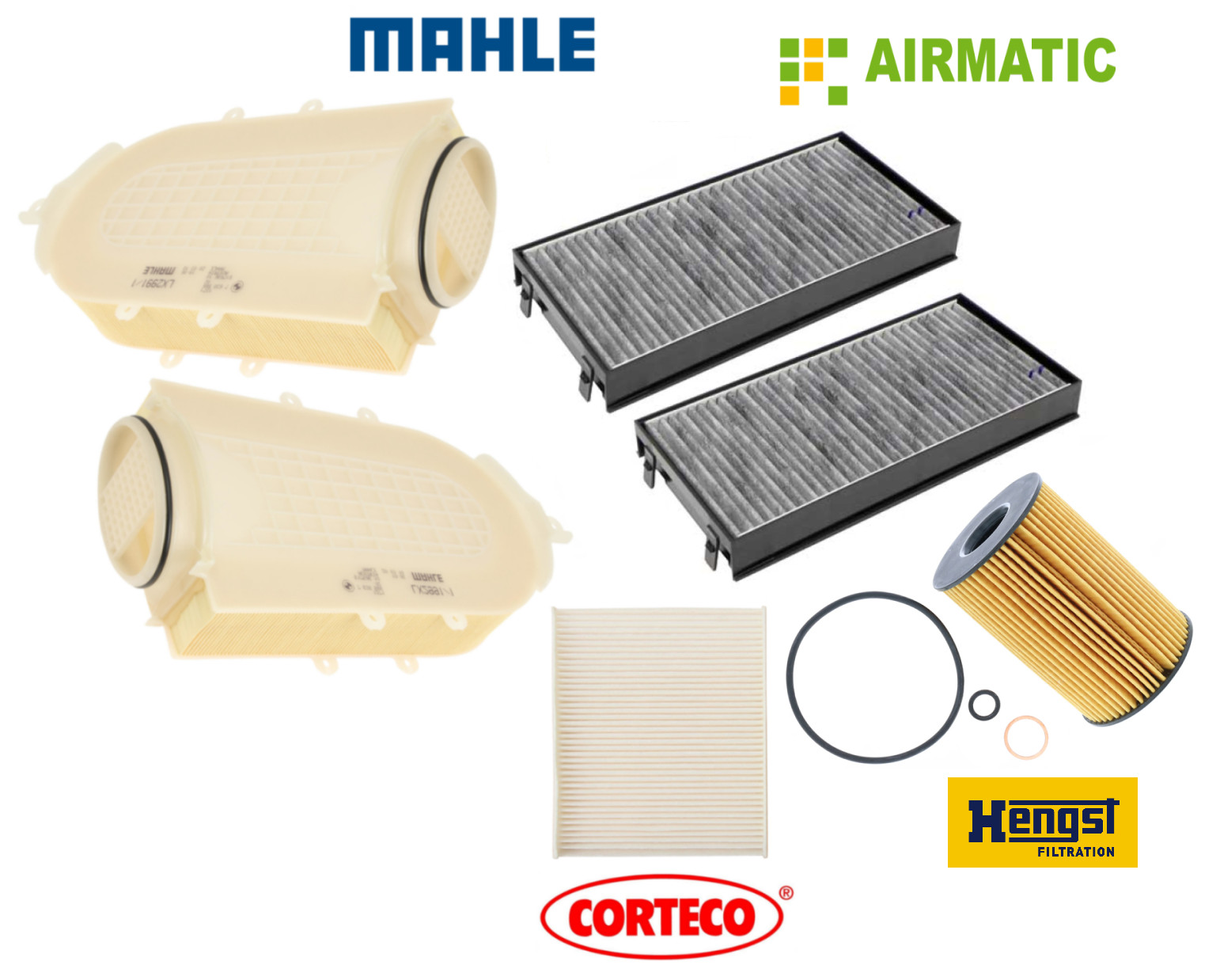For BMW X5 X6 xDrive50i OEM Air Filter Oil Filter AC Cabin Filter Charcoal Kit